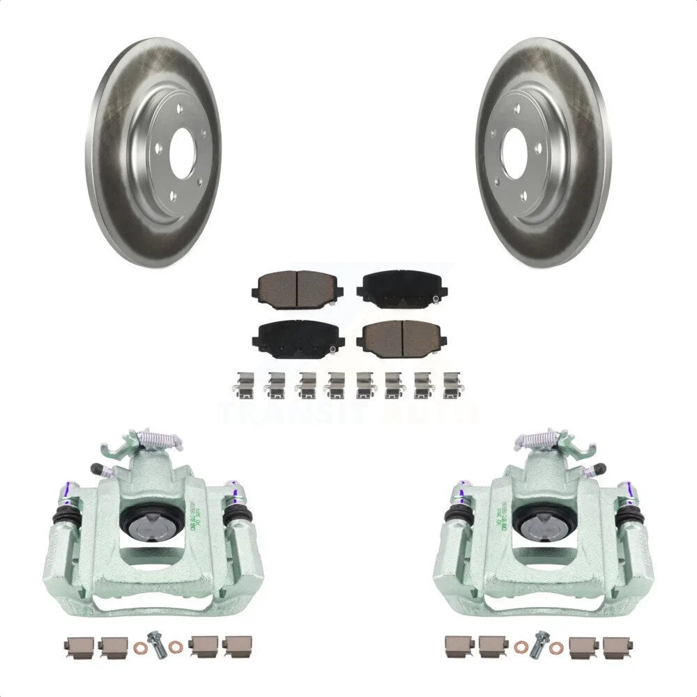 Transit Auto Rear Disc Brake Caliper Coated Rotors And Ceramic Pads Kit For 2012 Ram C/V With Dual Piston Front KCG-100132C