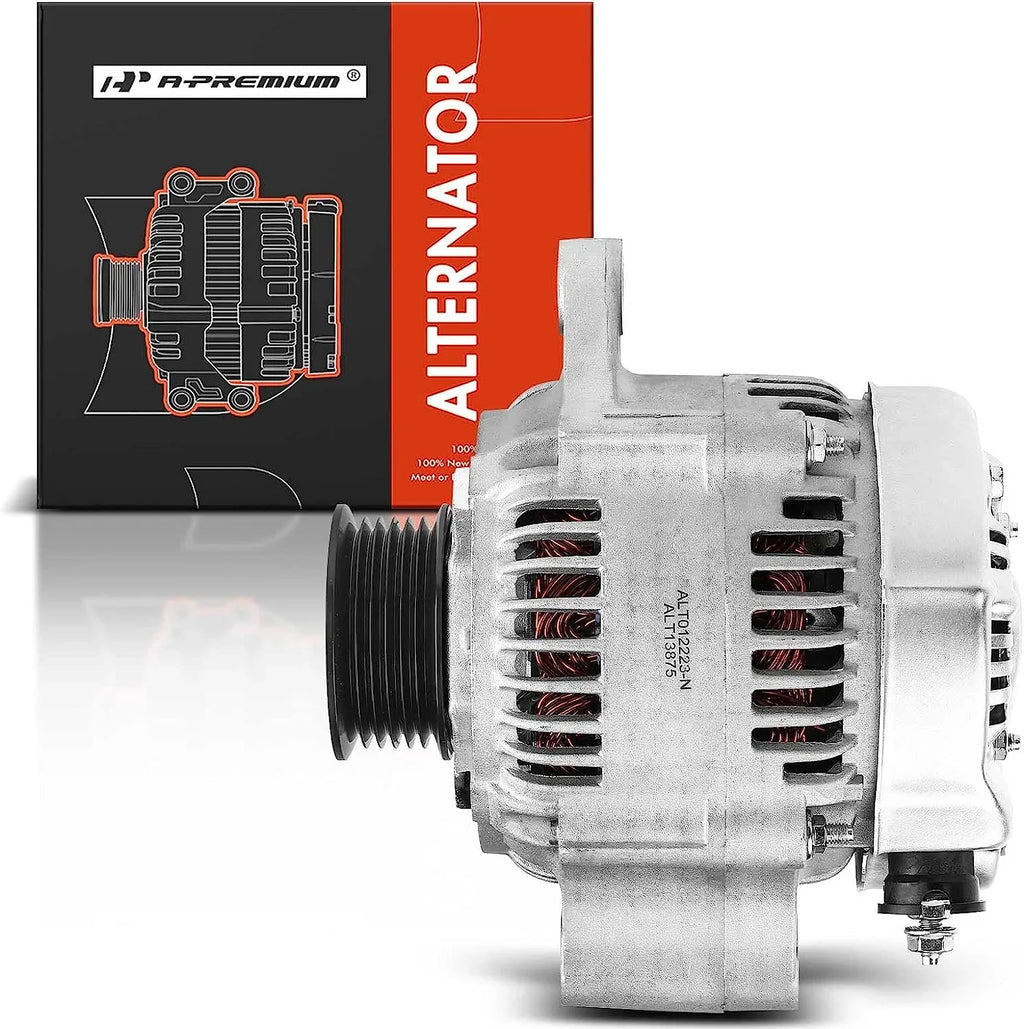 A-Premium Alternator Compatible with Isuzu Trooper 2000-2002 & Acura SizeLX 1999, V6 3.5L, 90Amp 12Volt CW 6-Groove Clutch Pulley
