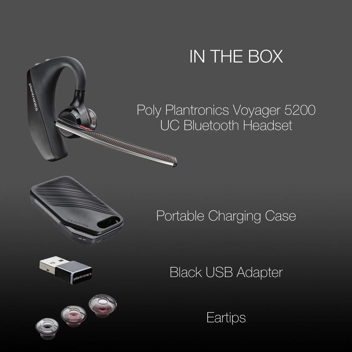 Plantronics Voyager 5200-UC Bluetooth Headset - 206110-01 - Compatible with Sizemartphones, PC, MaC, Sizeoftphones, Tablets