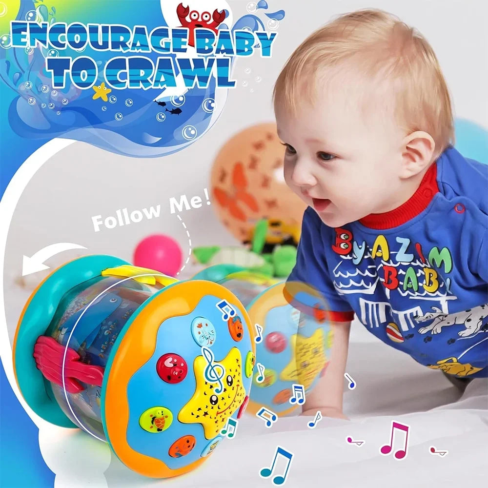 Baby Toys 6 to 12 Months 4 in 1 Musical Projector Rotating Tummy Time Learning Light Up Infant Baby Toys 0-3 3-6 9 12-18 Month
