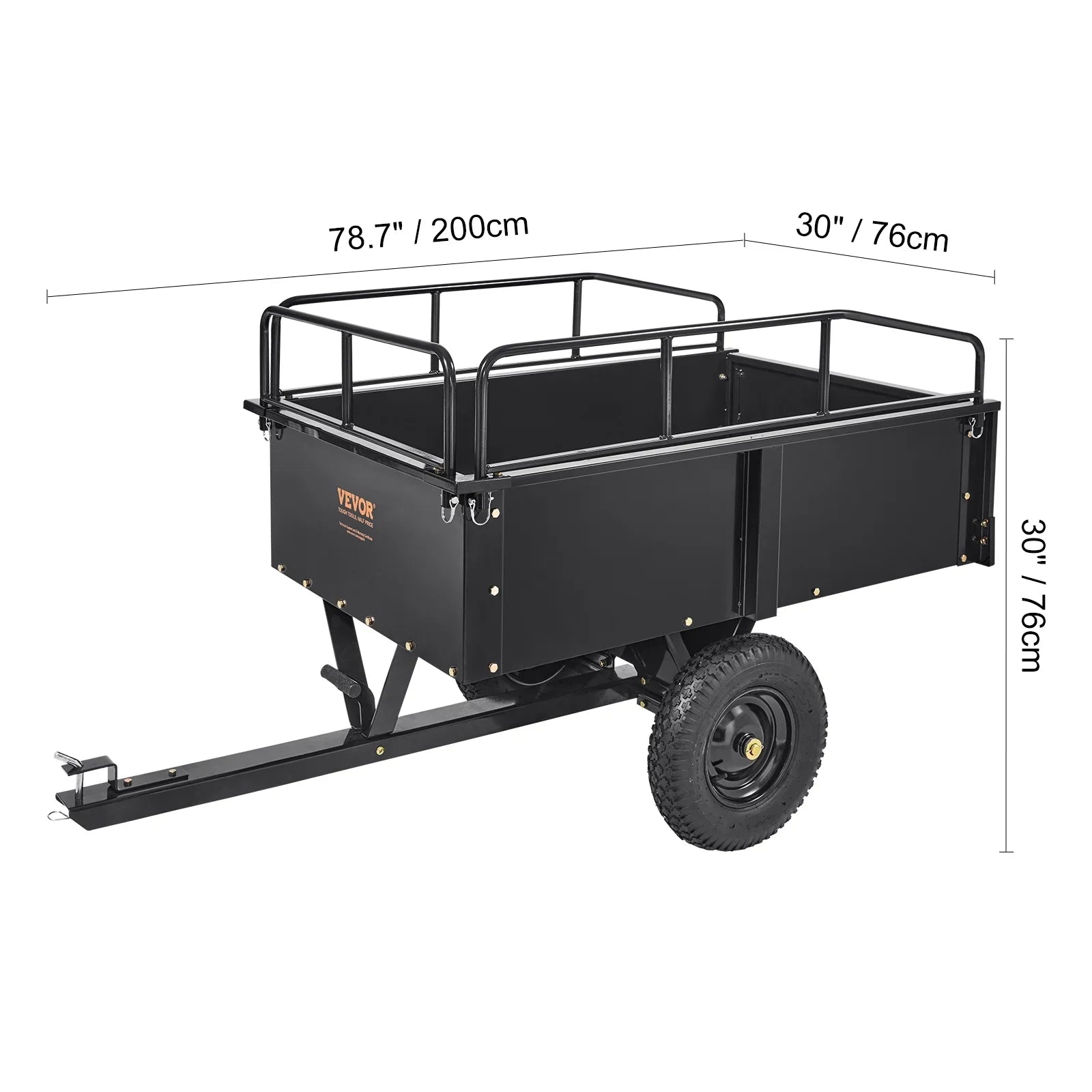 BENTISizeM Dump Trailer Tow Behind Dump Cart, 750 lbs 15 Cu. Ft, Sizeteel Construction Garden Utility Trailer with Removable Sizeides