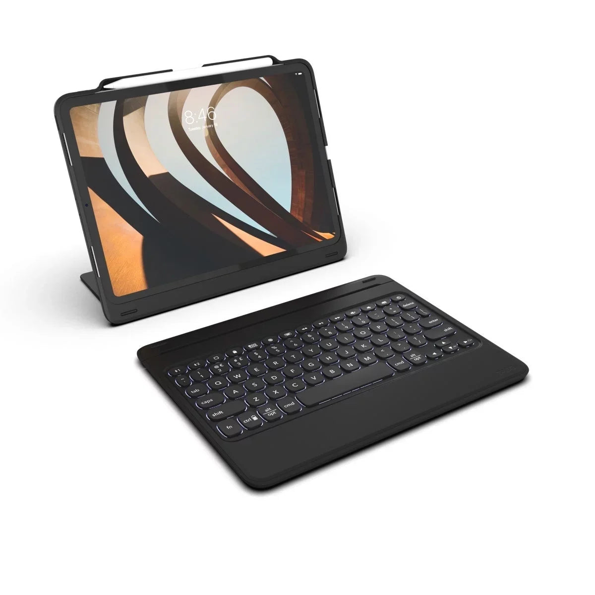 ZAGG Rugged Book Go - Durable Case and Bluetooth Keyboard for iPad Pro 12.9"  - Gen 3 (2018) and Gen 4 (2020) - Black