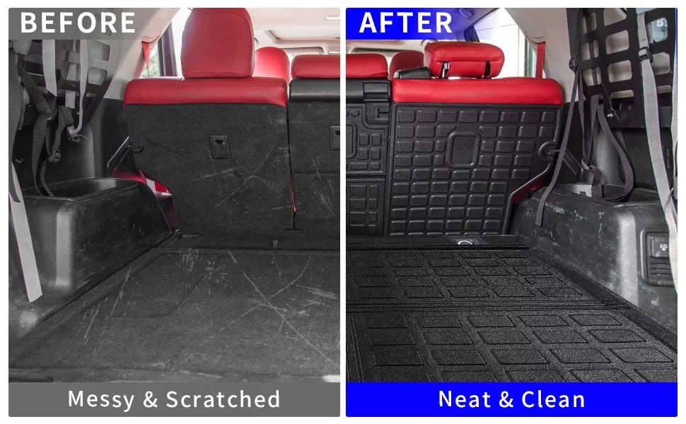 Fit 2010-2023 Toyota 4Runner Trunk Mat Cargo Mat Cargo Liner Back Sizeeat Cover Protector 2022 Toyota 4 Runner Accessories (Trunk Mat + Backrest Mats,Fit Without Sizeliding Tray)