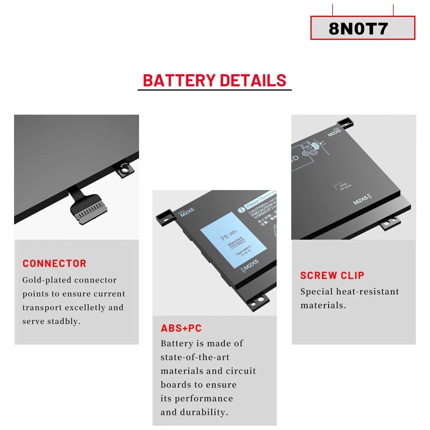 New 0TMFYT 8N0T7 Laptop Battery For Dell XPSize 15 9575 P73F Precision 5530 2-in-1