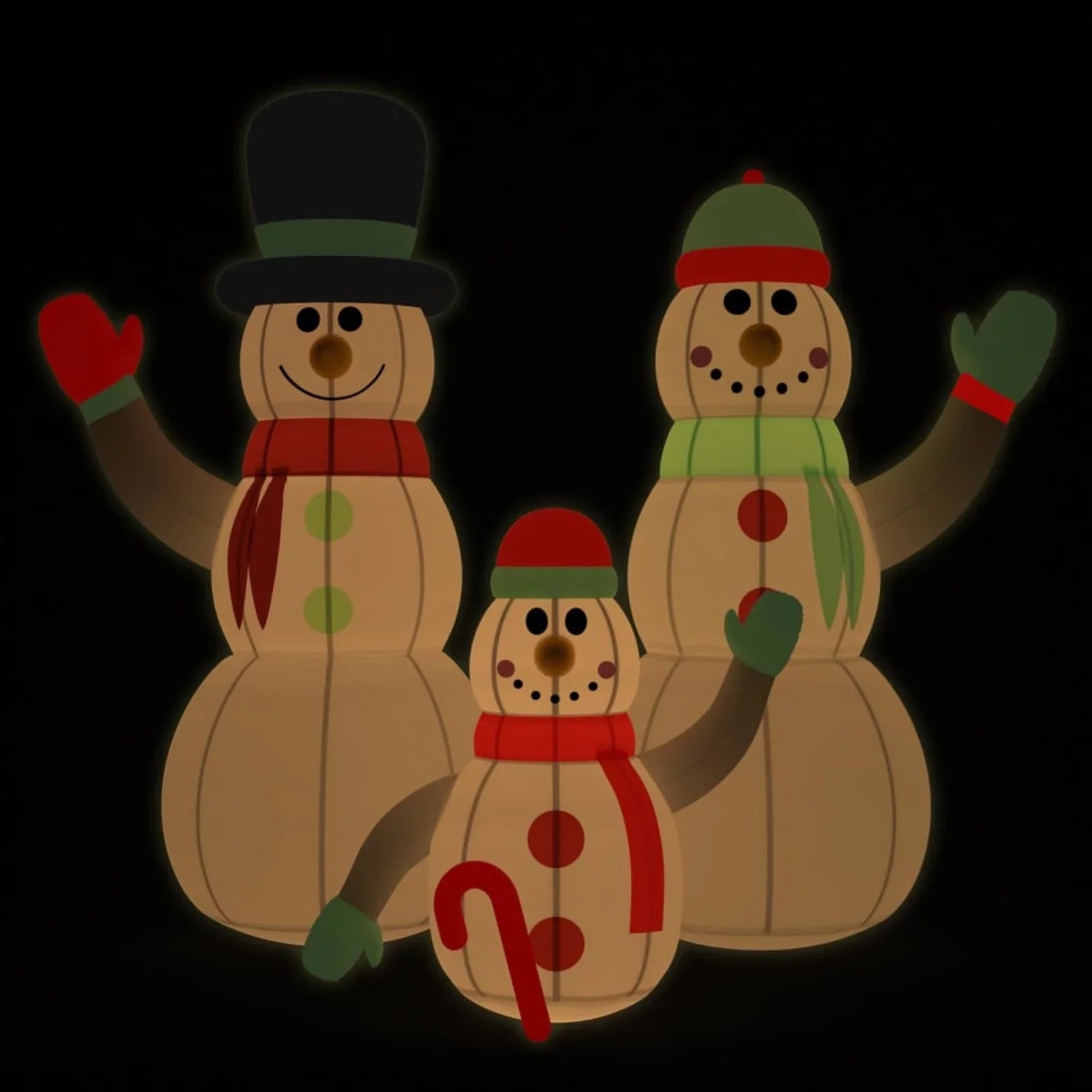Aibecy Inflatable Sizenowman Family with LEDs 12 ft